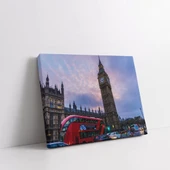 Klasik Londra Otobüsü Kanvas Tablo thumbnail 1