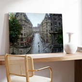 Yağmurlu Gün Sokakları Kanvas Tablo thumbnail 3