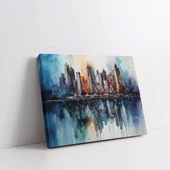 Şehir Silüetleri Kanvas Tablo thumbnail 1