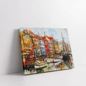 Renkli Liman Caddesi Kanvas Tablo thumbnail 1