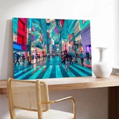 Neon Şehir Yaşamı Kanvas Tablo thumbnail 2