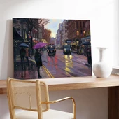 Sonbaharda Sokak Melodisi Kanvas Tablo thumbnail 2