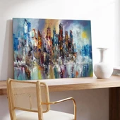 Modern Şehir Füzyonu Kanvas Tablo thumbnail 2