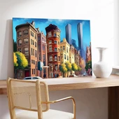Renkli Şehir Caddesi Kanvas Tablo thumbnail 2