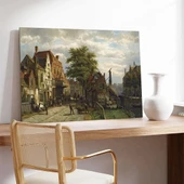 Sakin Nehir Kasabası Kanvas Tablo thumbnail 2