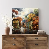 Dört Mevsim Şehir Kanvas Tablo thumbnail 2