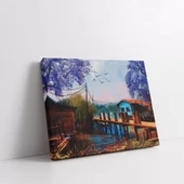 Kış Masalı Köyü Kanvas Tablo thumbnail 1