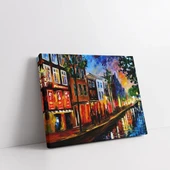 Gece Vakti Kanal Işıltısı Kanvas Tablo thumbnail 1