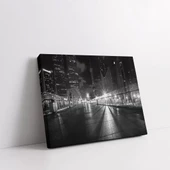 Gece Şehri Işıkları Kanvas Tablo thumbnail 2