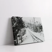 Kış Tren Yolu Kanvas Tablo thumbnail 2