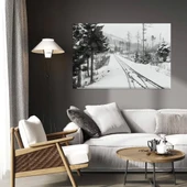Kış Tren Yolu Kanvas Tablo thumbnail 1