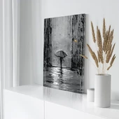 Yağmur Altında Yalnızlık Kanvas Tablo thumbnail 3