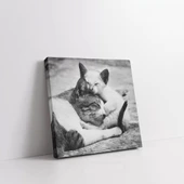 Dostça Sarılma Kanvas Tablo thumbnail 2