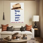 Under Your Hat Vintage Kanvas Tablo thumbnail 1