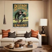 ''King Kong'' Vintage Kanvas Tablo thumbnail 1