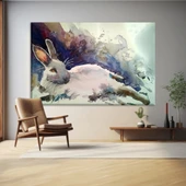 Dinlenen Tavşan Kanvas Tablo thumbnail 1