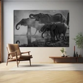 Fil Sürüsü Kanvas Tablo thumbnail 1