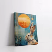 Düşünceli Tavşan Kanvas Tablo thumbnail 2