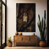 Daldaki Baykuş Kanvas Tablo thumbnail 1