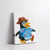 Keşifçi Penguen Kanvas Tablo thumbnail 2