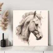 Beyaz At Kanvas Tablo thumbnail 3