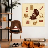 Vintage Müzik Kanvas Tablo thumbnail 1