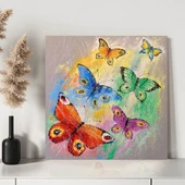 Renkli Kelebekler Kanvas Tablo thumbnail 3