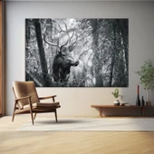 Tek Boynuzlu Geyik Kanvas Tablo thumbnail 1