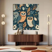 Uğurlu Baykuşlar Kanvas Tablo thumbnail 1