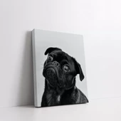 Siyah Pug Köpek Kanvas Tablo thumbnail 2