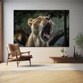 Kükreyen Aslan Kanvas Tablo thumbnail 1