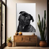 Siyah Pug Köpek Kanvas Tablo thumbnail 1