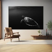 Yalnız Deniz Kaplumbağası Kanvas Tablo thumbnail 1