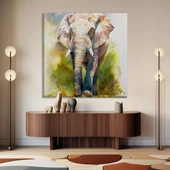 Yürüyen Fil Kanvas Tablo thumbnail 1