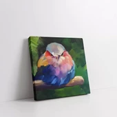 Daldaki Renkli Kuş Kanvas Tablo thumbnail 2