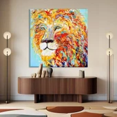 Ormanlar Kralı Aslan Kanvas Tablo thumbnail 1