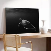 Yalnız Deniz Kaplumbağası Kanvas Tablo thumbnail 3