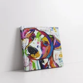 Renkli Şirin Köpek Kanvas Tablo thumbnail 3