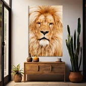 Sarı Aslan Kanvas Tablo thumbnail 1