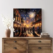 Yıldızlı Gece Festivali Kanvas Tablo thumbnail 2