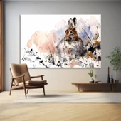 Tavşan ve Papatyalar Kanvas Tablo thumbnail 1