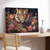 Kaplan ve Çiçekler Kanvas Tablo thumbnail 3