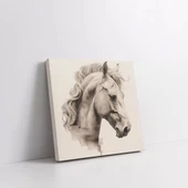 Beyaz At Kanvas Tablo thumbnail 2