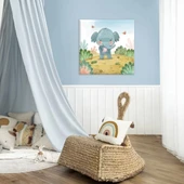 Fil ve Kelebekler Kanvas Tablo thumbnail 1