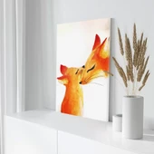 Anne Tilki ve Yavrusu Kanvas Tablo thumbnail 3