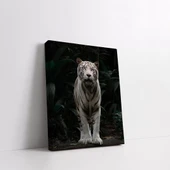 Siyah Beyaz Çizgili Kaplan Kanvas Tablo thumbnail 2