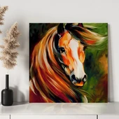 Kahverengi Yeleli At Kanvas Tablo thumbnail 3