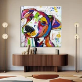 Renkli Şirin Köpek Kanvas Tablo thumbnail 1