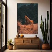 Kahverengi Asil At Kanvas Tablo thumbnail 1