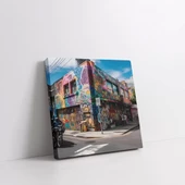 Geceyi Aydınlatan Sokak Kanvas Tablo thumbnail 3